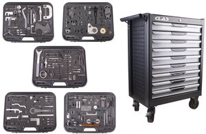 CARRELLO PORTAUTENSILI DISTRIBUZIONE MOTORE RENAULT/PSA/FORD/VAG GENERAZIONE 1+ RENAULT/PSA GENERAZIONE 2 CARRELLO PORTAUTENSILI DISTRIBUZIONE MOTORE RENAULT/PSA/FORD/VAG GENERAZIONE 1+ RENAULT/PSA GENERAZIONE 2